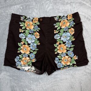 Vintage Jantzen Swim Trunks Men 36 Brown Floral Lined USA READ